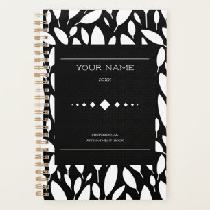 Agenda Nombramiento profesional personalizado blanco negr
