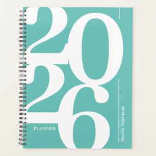 Agenda Nombre azul verde azulado 2026