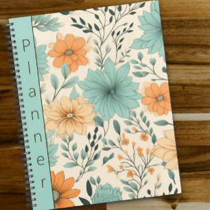 Agenda Nombre comercial botánico retro floral vintage