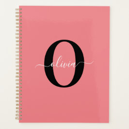 Agenda Nombre con inicial personalizada en guión negro bl