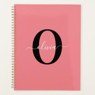 Agenda Nombre con inicial personalizada en guión negro bl