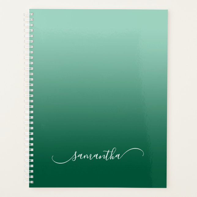 Agenda Nombre curvo con sombreado elegante en gradiente d (Anverso)