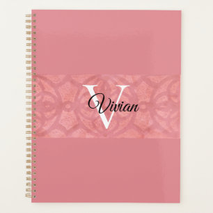 Agenda Nombre de Batik Rosado Ruddy Monogramado