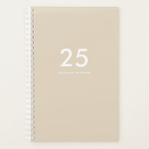 Agenda Nombre de beige minimalista