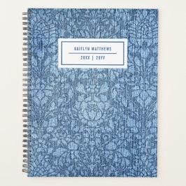 Agenda Nombre de Denim de Damasco Bleached Rustic