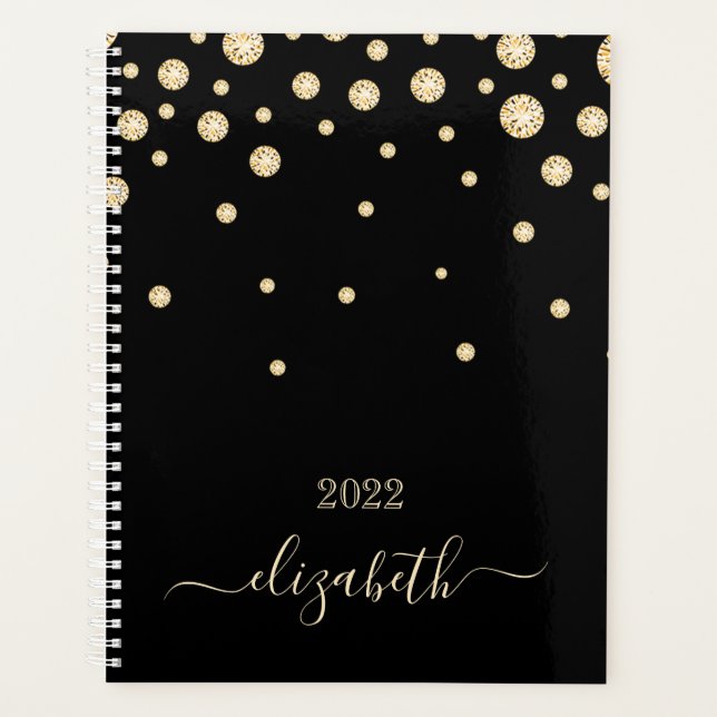 Agenda Nombre de diamantes de oro negro (Anverso)