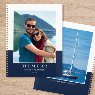 Agenda Nombre de foto personalizado Azul oscuro moderno