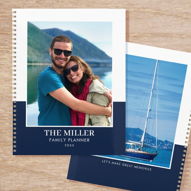 Agenda Nombre de foto personalizado Azul oscuro moderno (Subido por el creador)