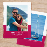 Agenda Nombre de foto personalizado rosa moderno<br><div class="desc">¡Crea tu propio planificador de año fotográfico! Una plantilla elegante personalizada con dos fotografías favoritas, tu nombre, el año y un título o lema personal. ¡Los planificadores personalizados hacen regalos maravillosos para la familia y los amigos, y son una gran manera de mantener a todos organizados! Colores impresos: rosa y...</div>
