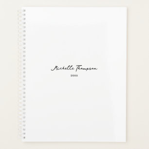 Agenda Nombre de guión blanco Minimalista simple moderno