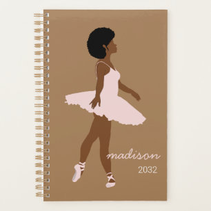 Agenda nombre de ilustración de bailarina con pelo afro n
