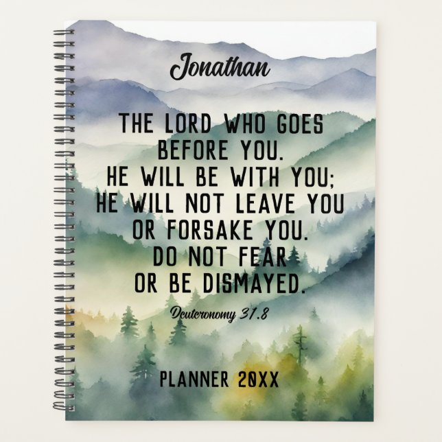 Agenda Nombre de la Biblia Cristiana Verse Watercolor (Anverso)