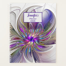 Agenda Nombre de la flor fractal de abstracto intenso y c