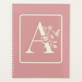 Agenda Nombre de las iniciales del monograma blanco minim