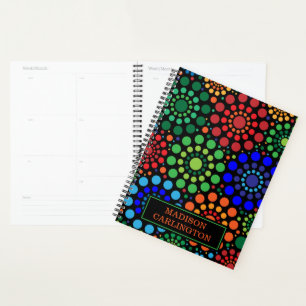 Agenda Nombre de monograma de círculos artísticos aboríge
