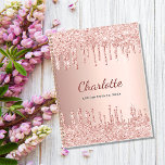 Agenda Nombre de monograma de goteo de oro Rosa 2025<br><div class="desc">Un fondo dorado rosa. oro Rosa, goteo rosa, goteo de pintura se ven como decoración. Personalice y añada un nombre, una letra monograma y un texto, año (cualquier año) al frente. El nombre está escrito en un moderno guión con letras a mano color rosa oscuro. Perfecto para los deberes escolares,...</div>