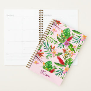Agenda Nombre de Monstera de las Flores Tropicales de Oro