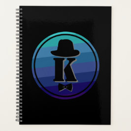 Agenda Nombre De Ombre Azul Monograma Inicial Para Hombre
