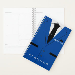 Agenda Nombre de texto personalizado Planner Blue Suit an