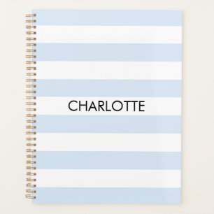 Agenda Nombre del año del personalizado de rayas blancas