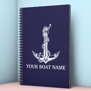 Agenda Nombre del barco vintage nautical Anchor Rope