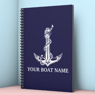 Agenda Nombre del barco vintage nautical Anchor Rope