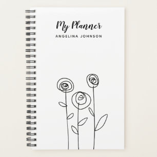 Agenda Nombre del dibujo de flores simples