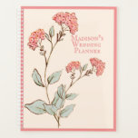 Agenda Nombre del dibujo de la mano de la cosecha floral<br><div class="desc">planificador de bodas personalizado de bonito con hortensias dibujadas a mano. Añade tu nombre y personalizar a este planificador de bodas de bonito para ser el tuyo.</div>