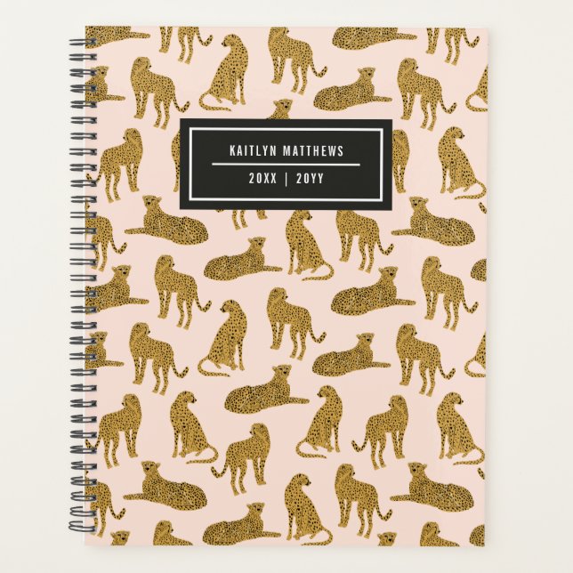 Agenda Nombre del patrón de animales de leopardo elegante (Anverso)