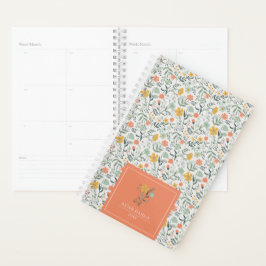 Agenda Nombre del personalizar Hermoso Patrón Botánico Fl