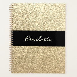 Agenda Nombre del Purpurina de Luxury Sparkle Gold