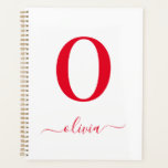 Agenda Nombre en letra manuscrita de monograma Personaliz<br><div class="desc">Este elegante monograma y diseño de nombre de guión elegante se puede dar como regalo para un cumpleaños,  favor de boda,  ducha de novia o cualquier ocasión. Se puede personalizar con la inicial y el nombre de la persona.</div>