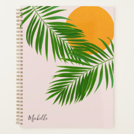Agenda Nombre Minimalista de la paleta de atardecer tropi