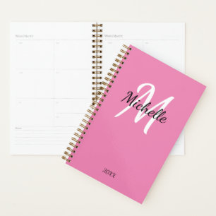 Agenda Nombre monogramado de color rosa crudo + inicial