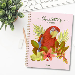 Agenda Nombre Monogramado de Rubor Pink Parrot 2023