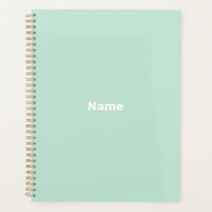 Agenda nombre o año de costumbre verde de la menta marina