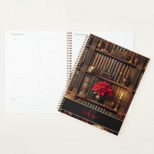 Agenda Nombre personalizado Academia oscura Poinsettia es