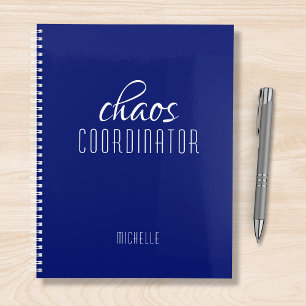 Agenda Nombre personalizado azul del coordinador del caos