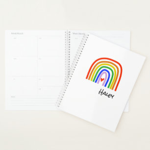 Agenda NOMBRE personalizado blanco de colores primarios a