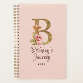 Agenda Nombre personalizado Blush Rosas Rosadas Letra B c