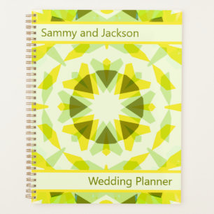 Agenda Nombre Personalizado Bodas Estrella Verde Amarillo