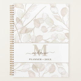 Agenda Nombre personalizado Boho Neutral Lunaria inicial