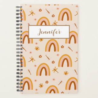 Agenda Nombre personalizado Boho Rainbow Planner