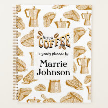 Nombre personalizado Café Lover Anual Planner