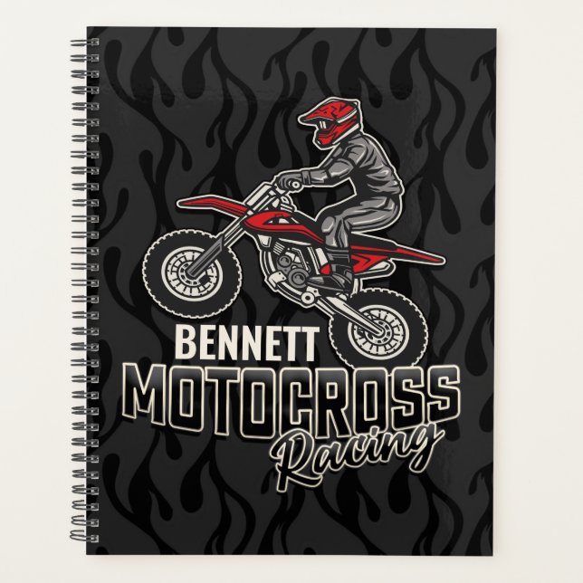 Agenda NOMBRE personalizado Carreras Motocross de ciclism (Anverso)