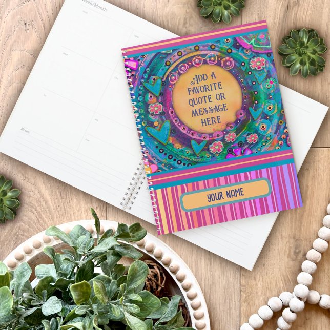 Agenda Nombre Personalizado Cita Bonito Banda Floral Rosa (Subido por el creador)