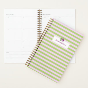 Agenda Nombre personalizado color de agua Rosa bandas de