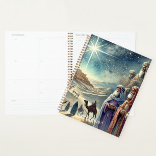 Agenda Nombre personalizado color de agua vintage tres sa
