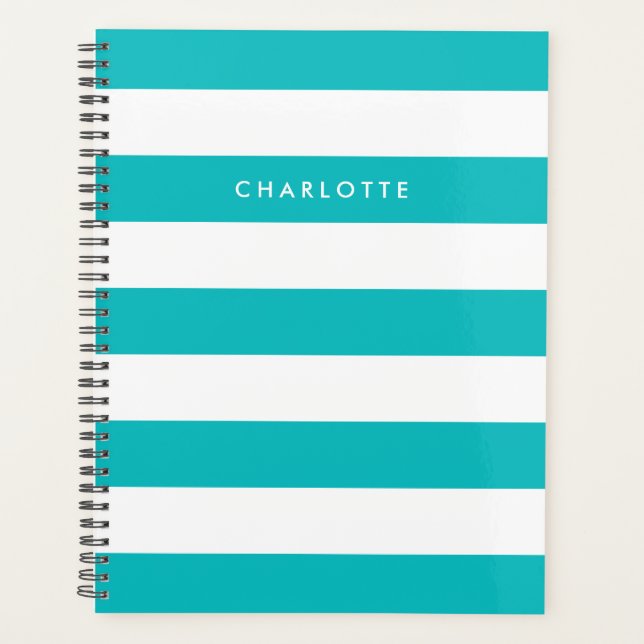 Agenda Nombre personalizado Color editable y franjas blan (Anverso)