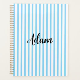 Agenda Nombre personalizado con escritura en azul y blanc